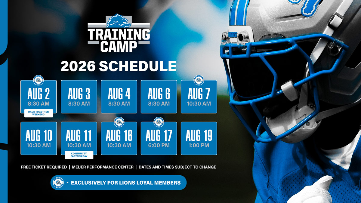 Detroit Lions Training Camp Schedule