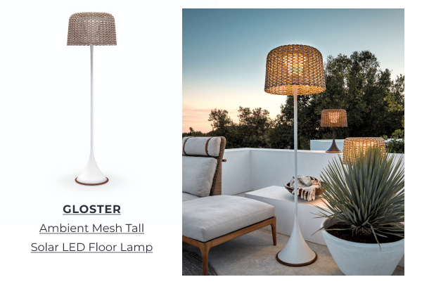 GLOSTER Ambient Mesh Tall Solar LED Floor Lamp