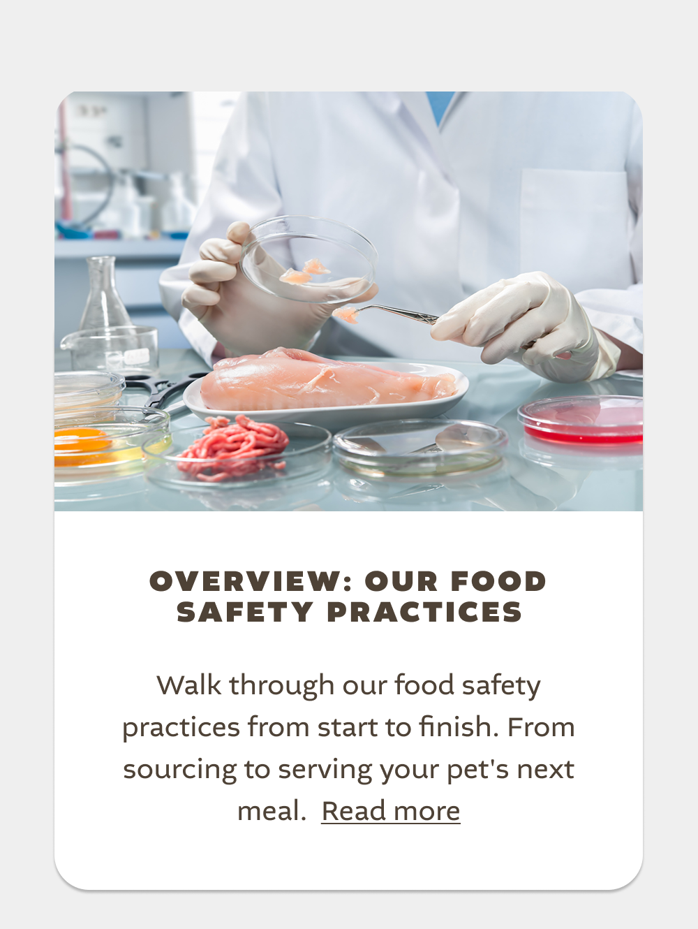Meat sample being tested