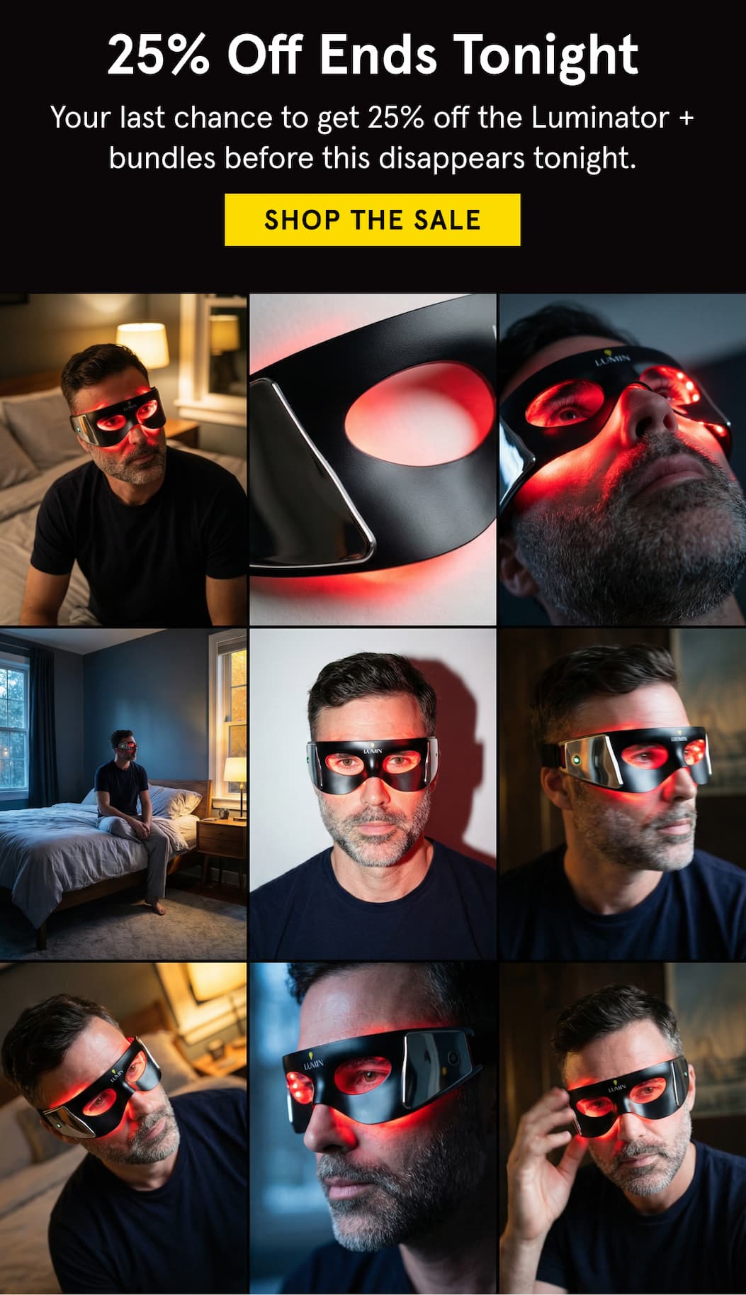 Last Chance To Get 25% Off The Luminator LED Eye Mask + Bundles