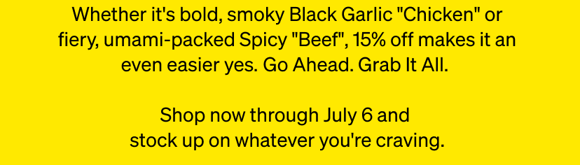 Shop now through July 6th
