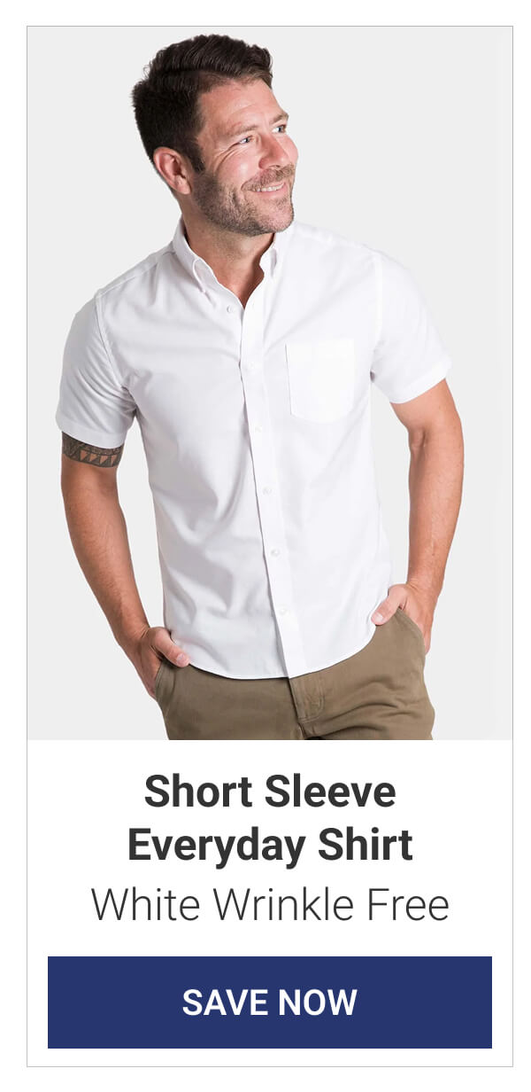 White Wrinkle Free Short Sleeve Everyday Shirt