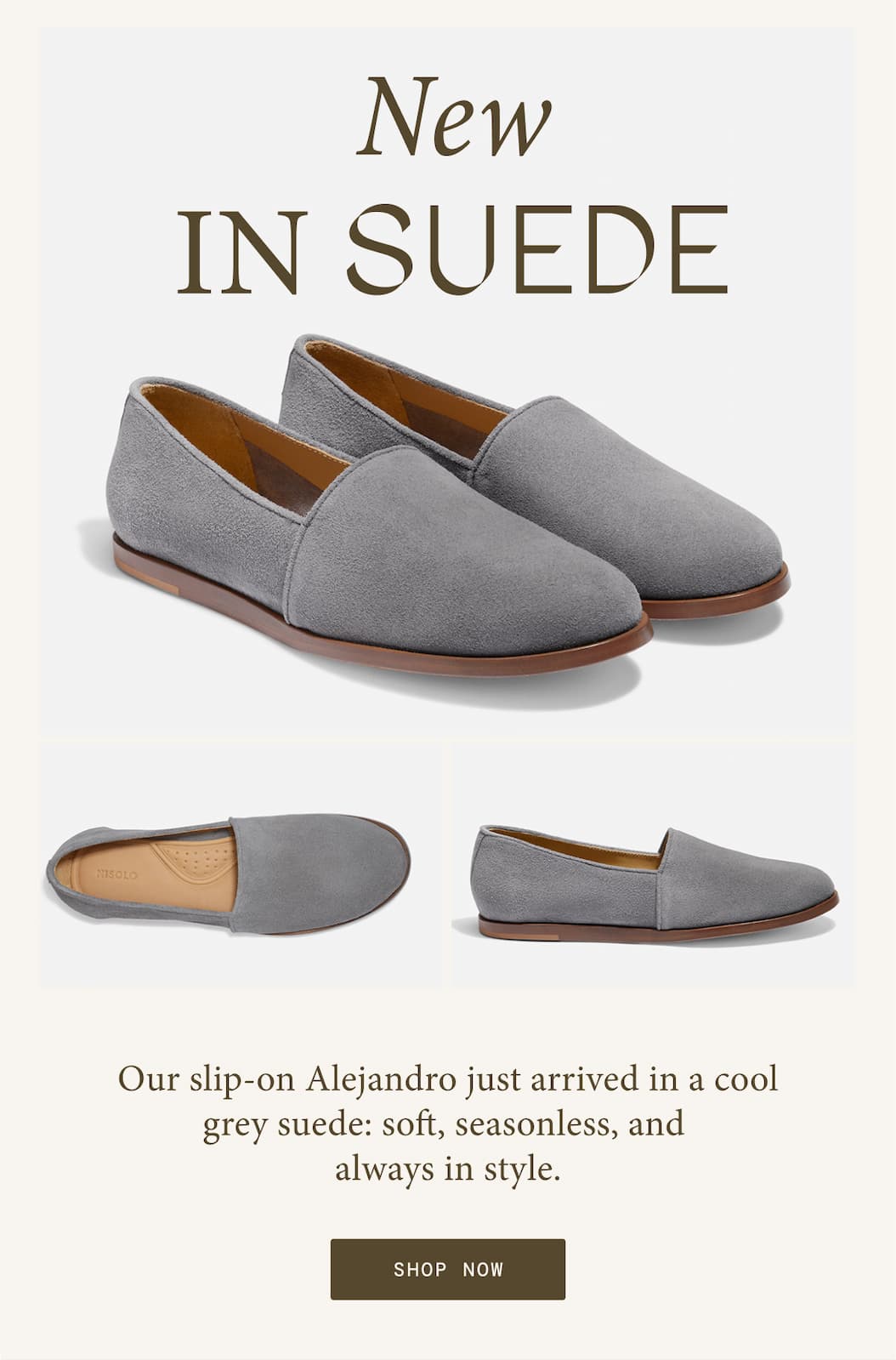 Alejandro in Cool Grey Suede