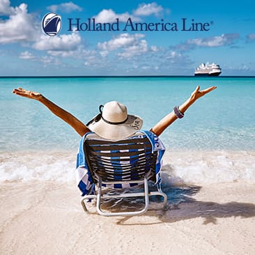 LAST DAY TO BOOK
Holland America Line
Included Extras Value: $118 (Specialty Dining and European Elegance Dessert)
Book by: 7/10/26