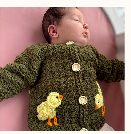 Personalised Baby Name Cardigan With Chicks