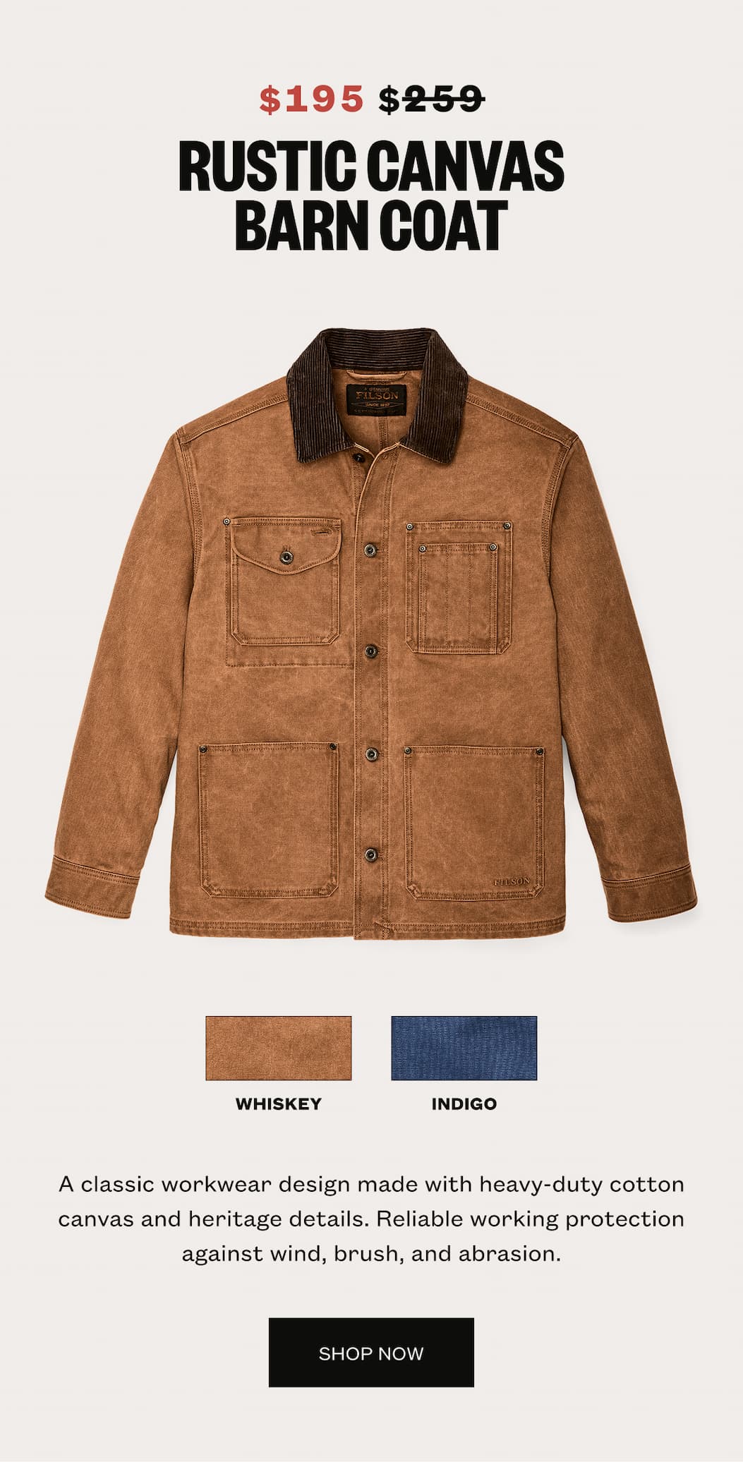 Rustic Canvas Barn Coat