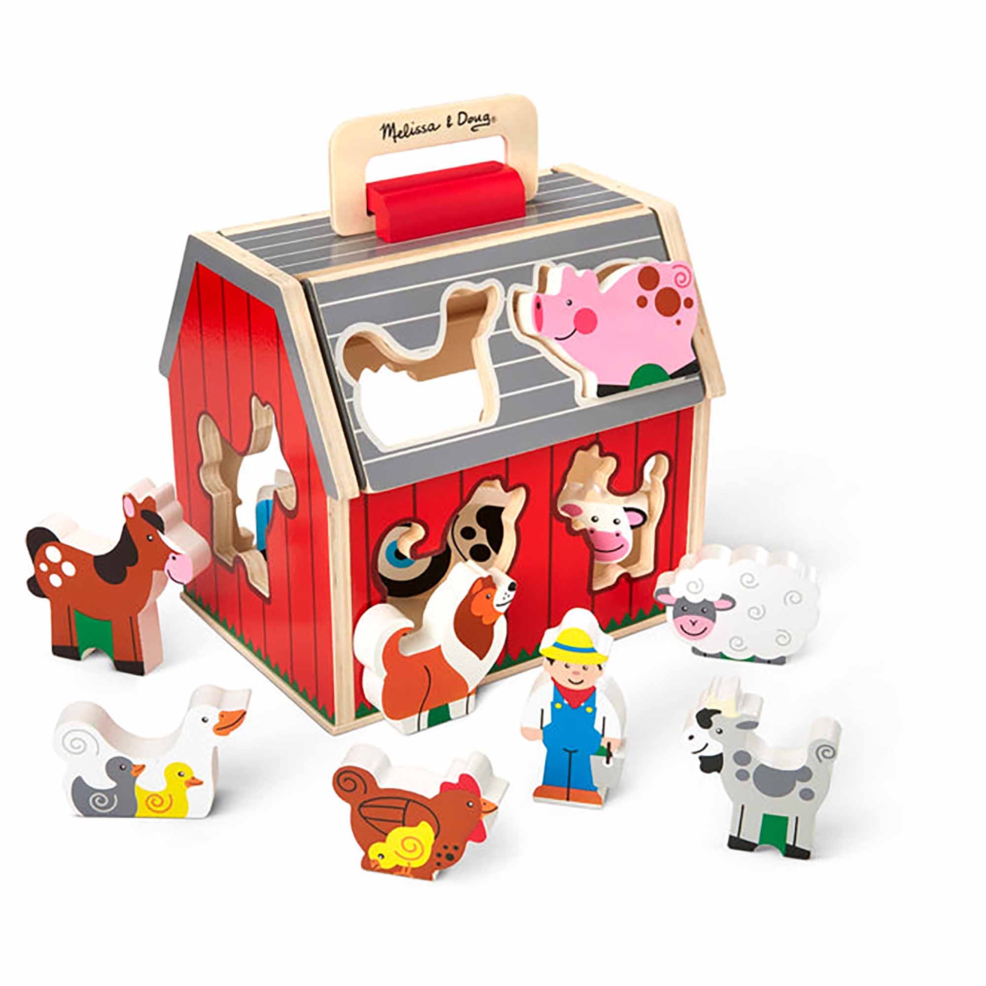Image of Melissa & Doug Take-Along Sorting Barn Animal Playset