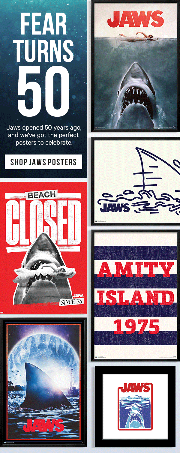 Fear Turns 50: Jaws opened 50 years ago, and we've got the perfect posters to celebrate.