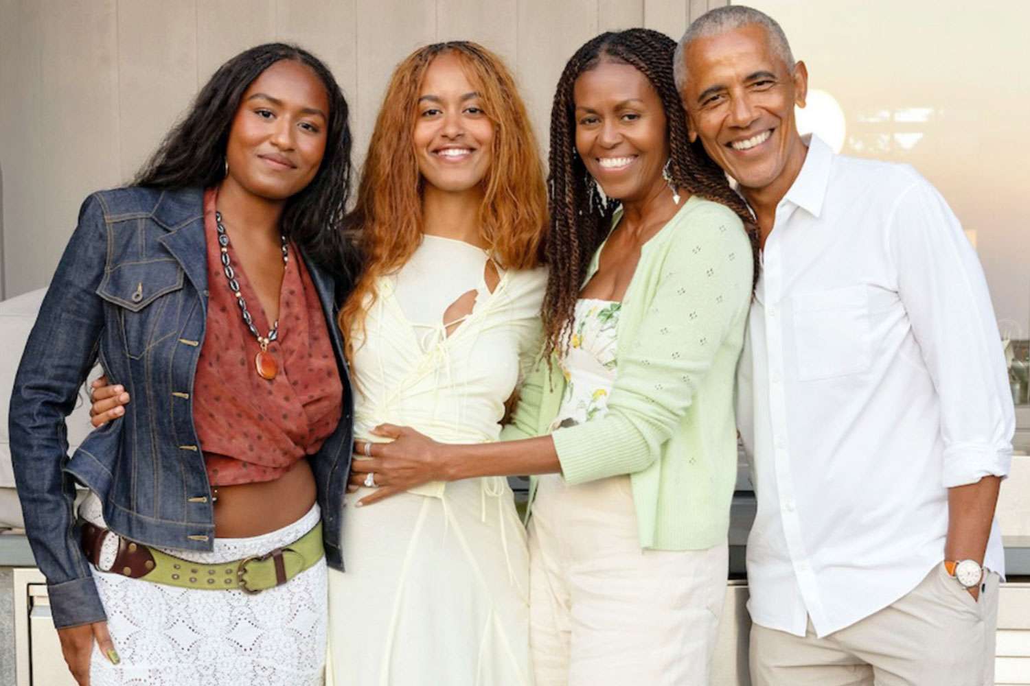 Barack and Michelle Obama Share Family Photo with Daughters Malia and Sasha to Mark Thanksgiving