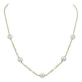 Freshwater Cultured 8-8.5mm Pearl 14kt Yellow Gold Necklace