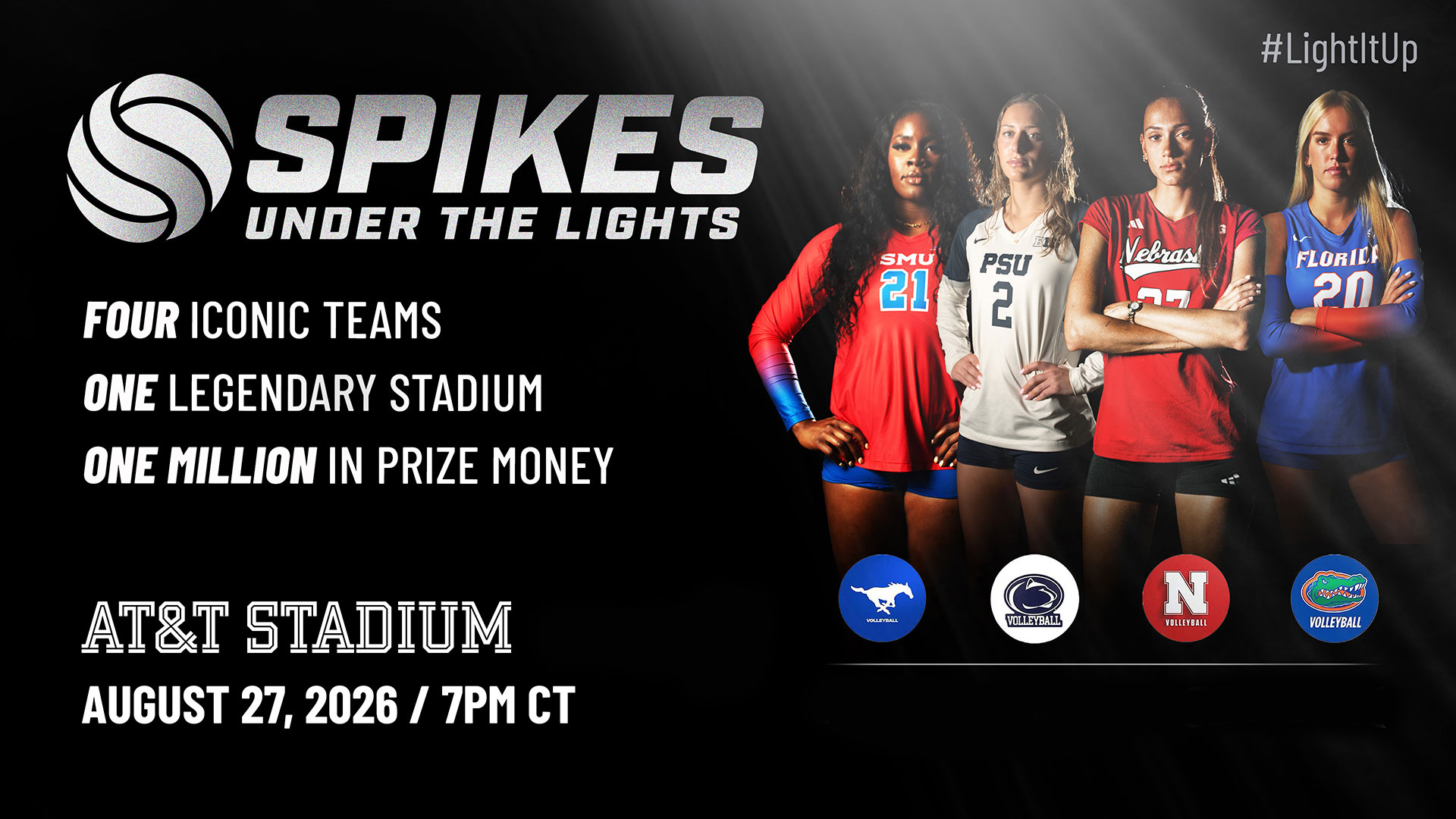 Spikes Under the Lights | Women's College Volleyball | August 27 at AT&T Stadium