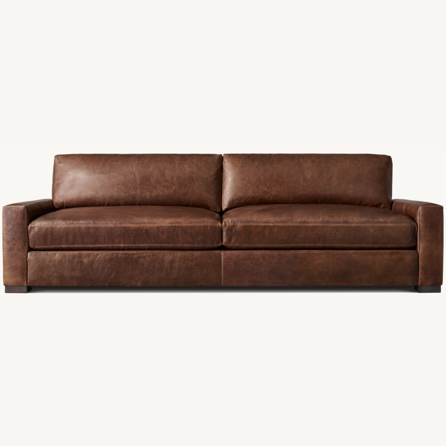 Image of Restoration Hardware Dark Brown 3+ Seater Sofa