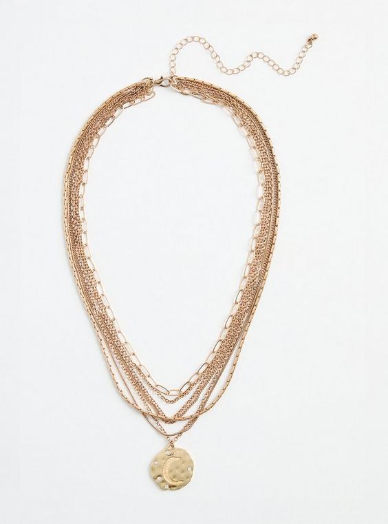 Moon Disc Layered Necklace