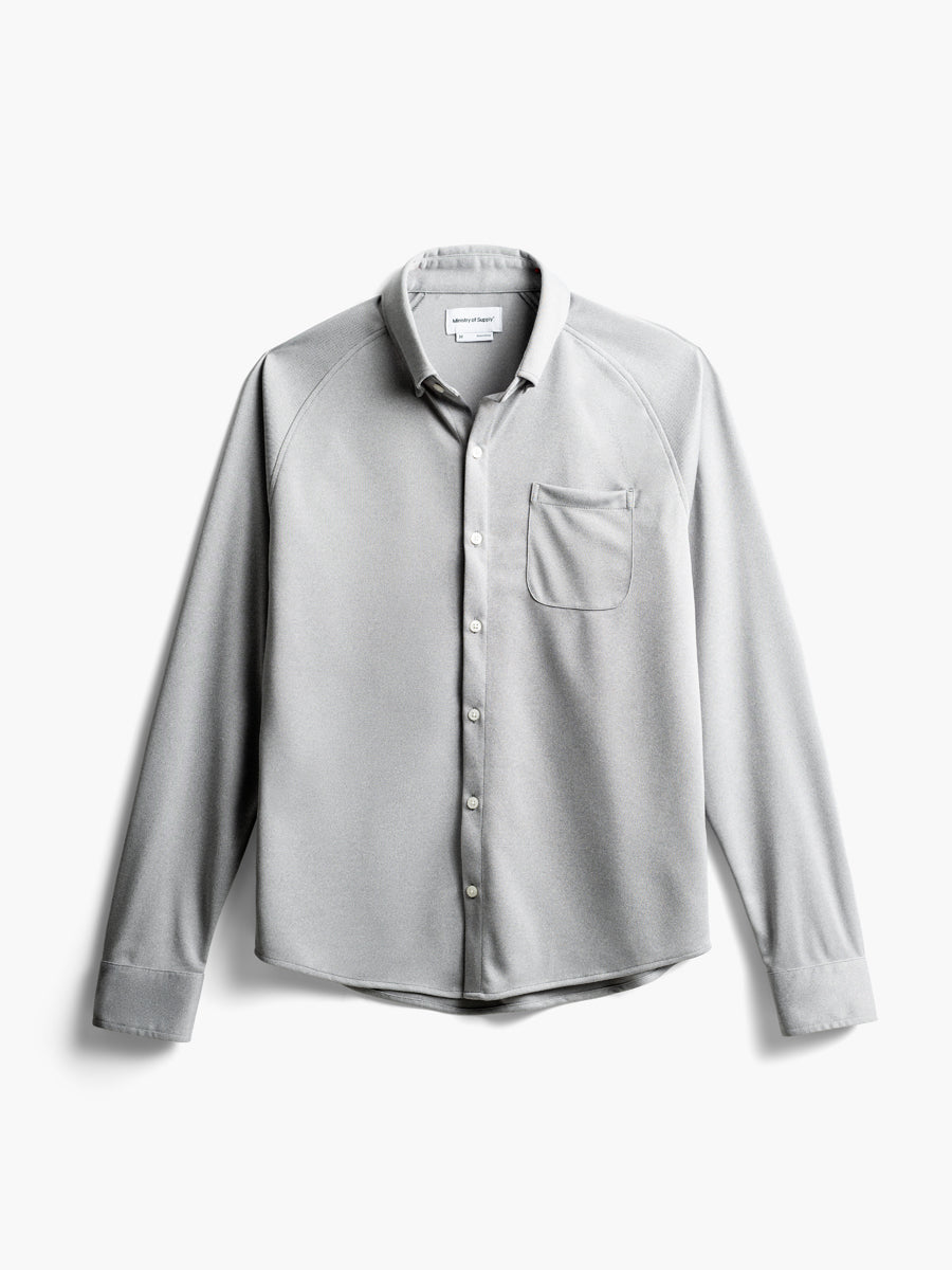 Image of Men's Apollo Raglan Sport Shirt - Grey White Heather (VN)