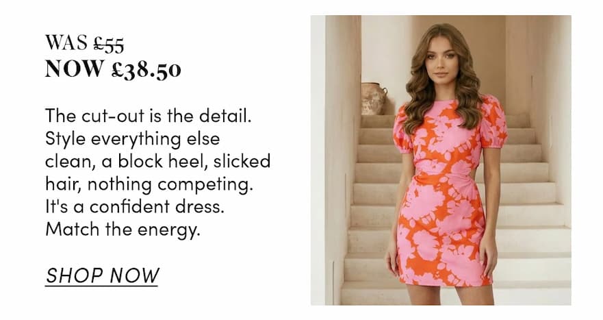 Cut Out Floral Mini Dress in Pink