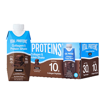 Vital Proteins 10g Collagen and 30g Total Protein Shake, Chocolate, 11 fl oz, 18-Pack