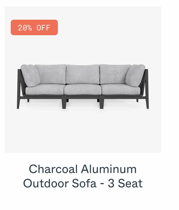 Charcoal Aluminum Outdoor Sofa - 3 Seat