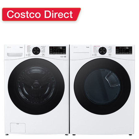 LG 4.5 cu. ft. Front Load Washer with TurboWash 360 and 7.4 cu. ft. Electric Dryer with TurboSteam and Built-In Intelligence