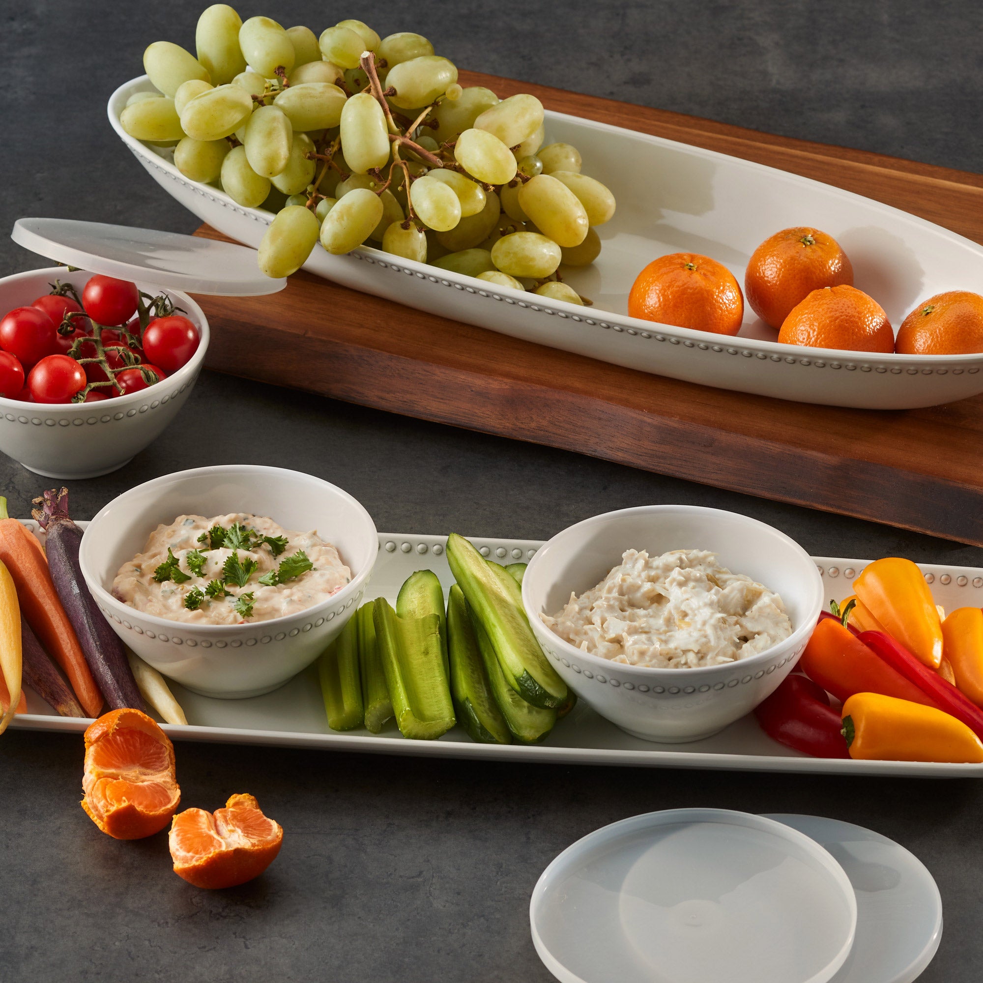 Pandex 5-Piece Beaded Melamine Serveware Set