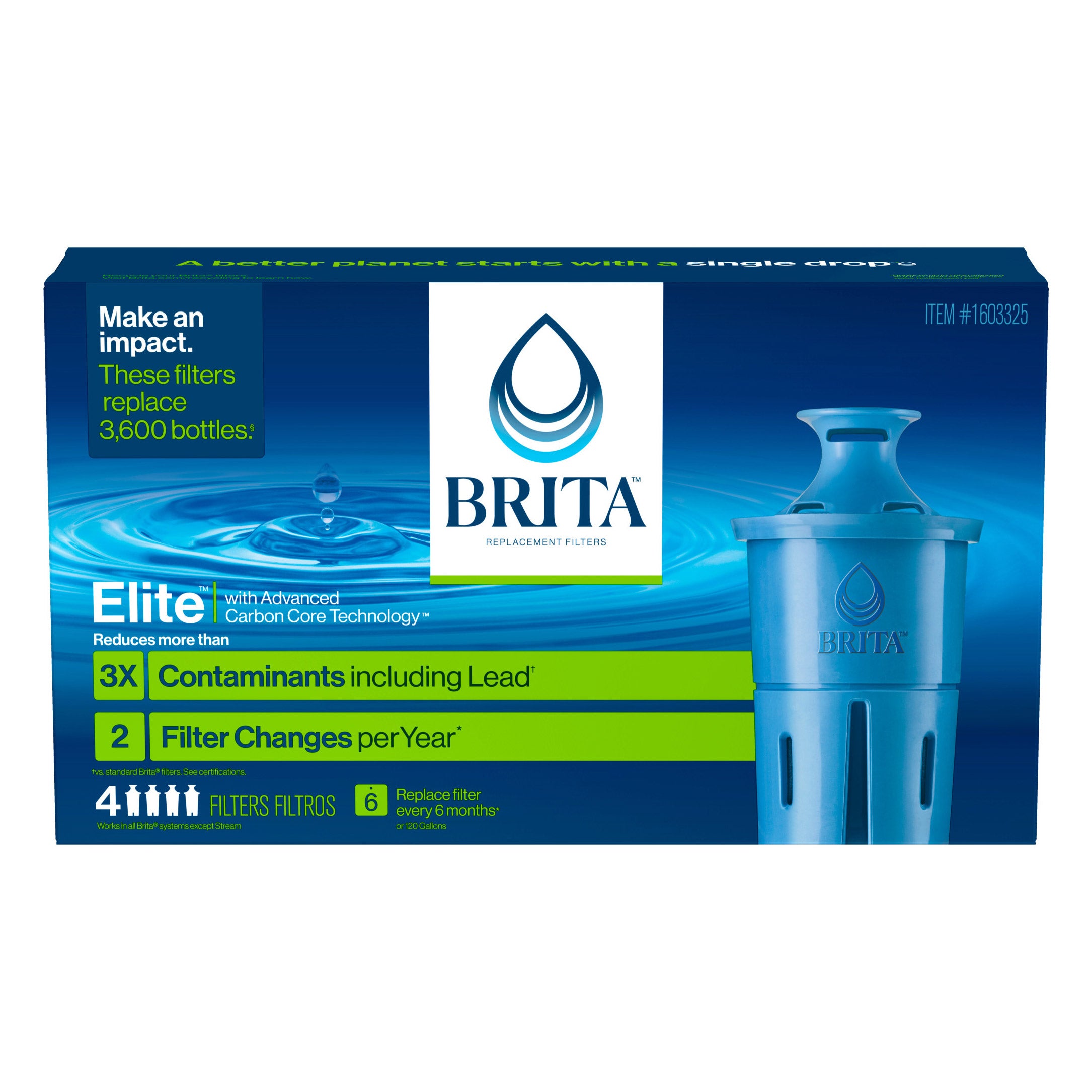 Brita Elite Replacement Water Filters, 4-Count