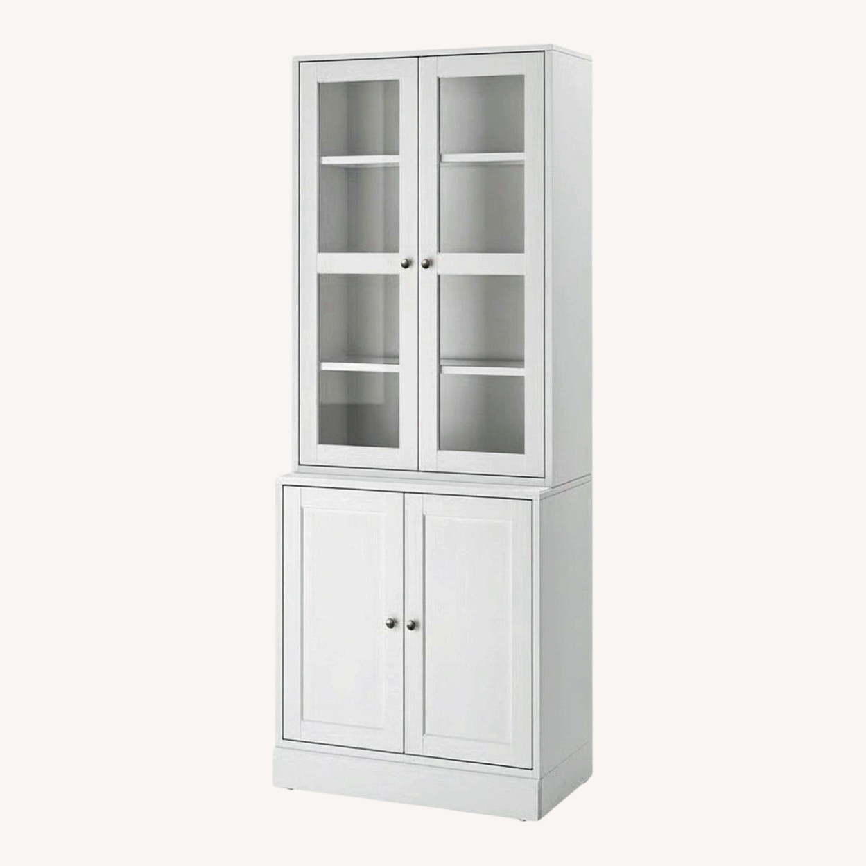 Image of Ikea Havsta Light Gray Storage Combination W Glass Doors