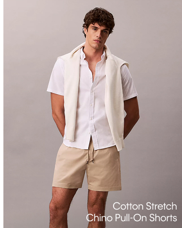 Cotton Stretch Chino Pull-On Shorts