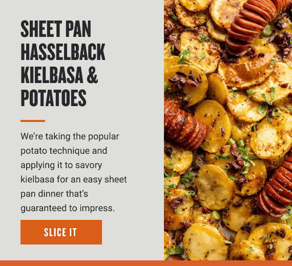 Sheet Pan Hasselback Kielbasa & Potatoes 