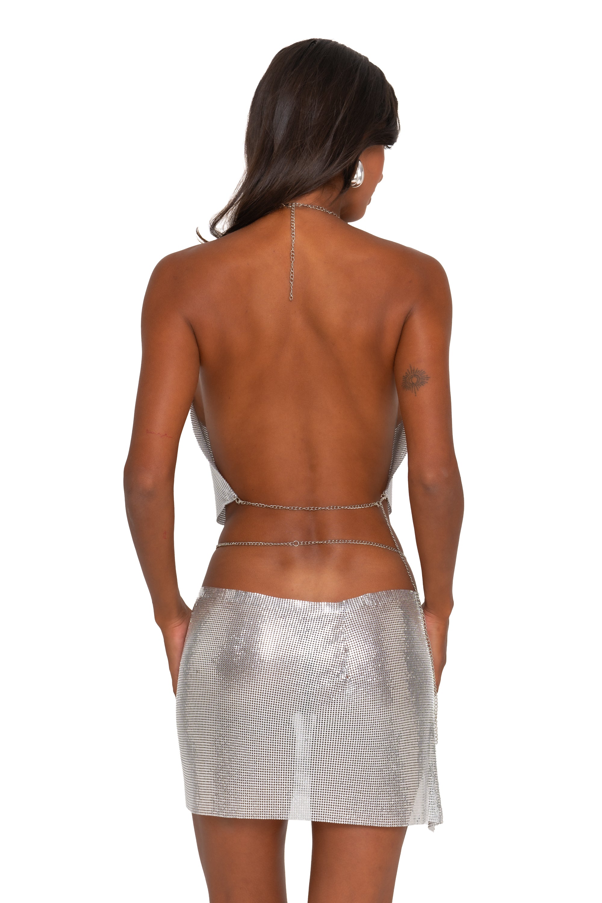 Image of HALO GLOMESH SKIRT SILVER