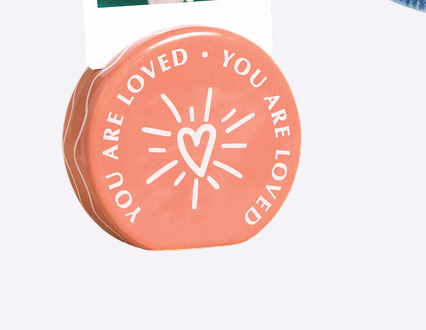 Coral Ceramic You Are Loved Photo Holder