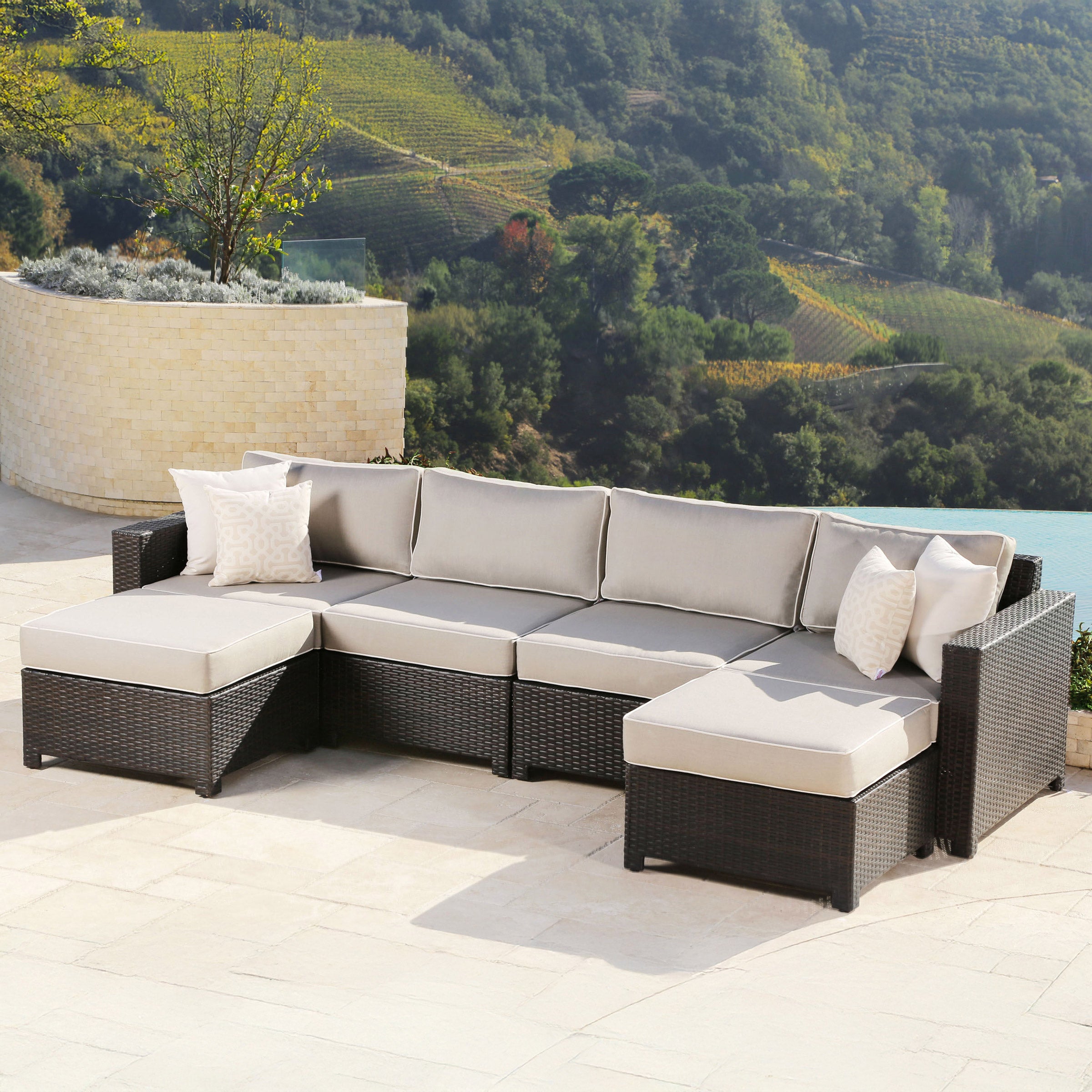 Monaco 6-Piece Modular Outdoor Patio Seating Set