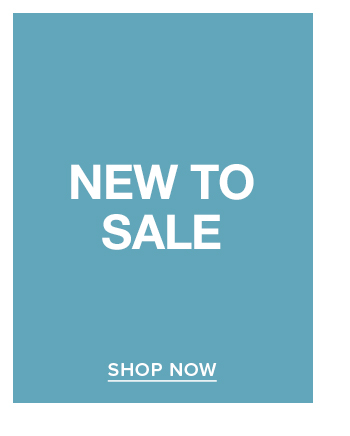 Teal background with white text "NEW TO SALE" promoting recently added discount items. Shop now for new deals!