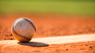 Baseball on a mound