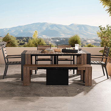 Transformer Table Extendable Outdoor Dining Set