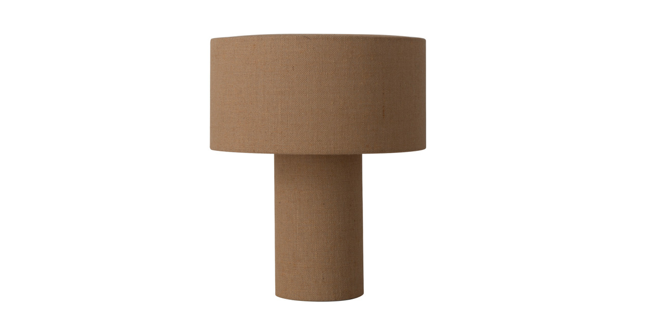 Image of Moonlight Table Lamp - Woven Burlap Shade, Dimmer Switch