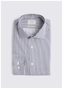 Tailored Fit Navy Stripe Non-Iron Shirt