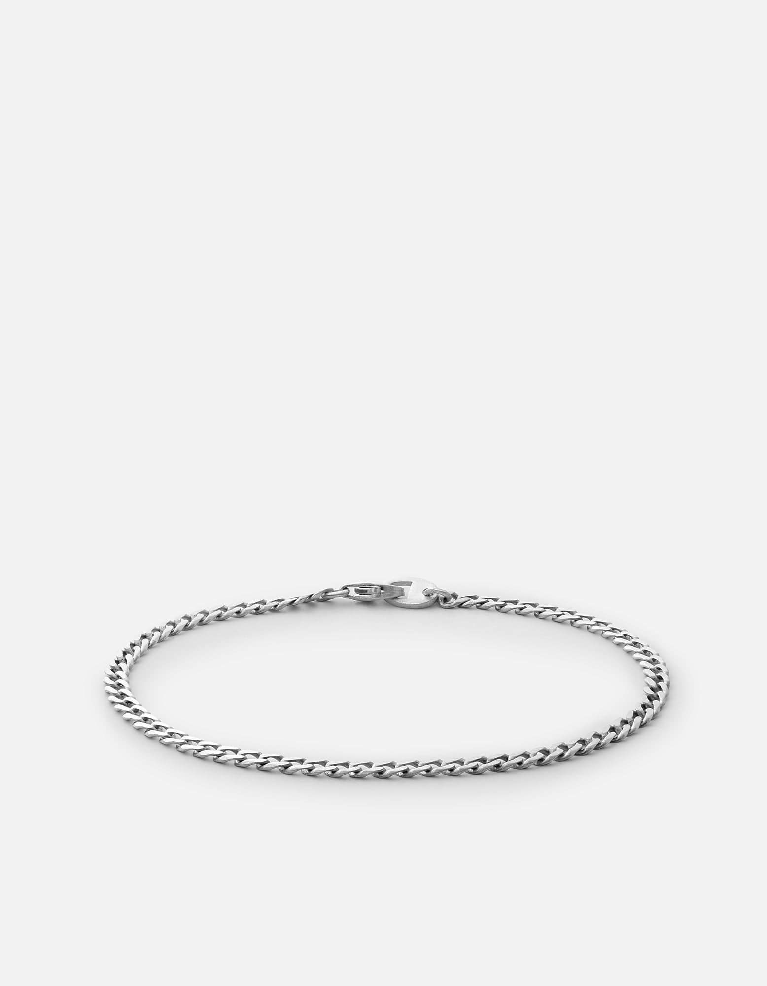 Image of Annex Cuban Curb Chain Bracelet II, Matte Sterling Silver