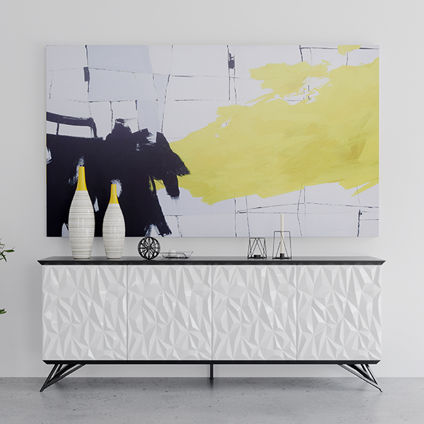 Vortice 78 inch Sideboard - Black/White