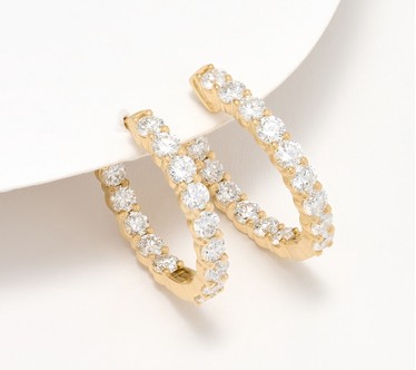 Fire Light Lab Grown Diamond 3 cttw Hoop Earrings, Sterling Silver