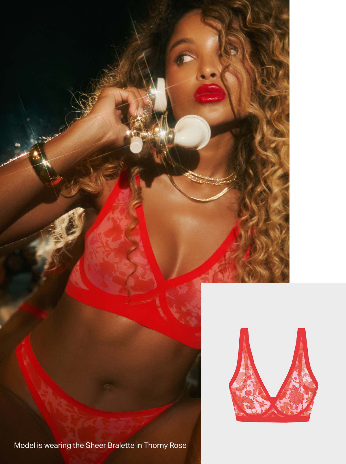 Sheer Bralette in Thorny Rose