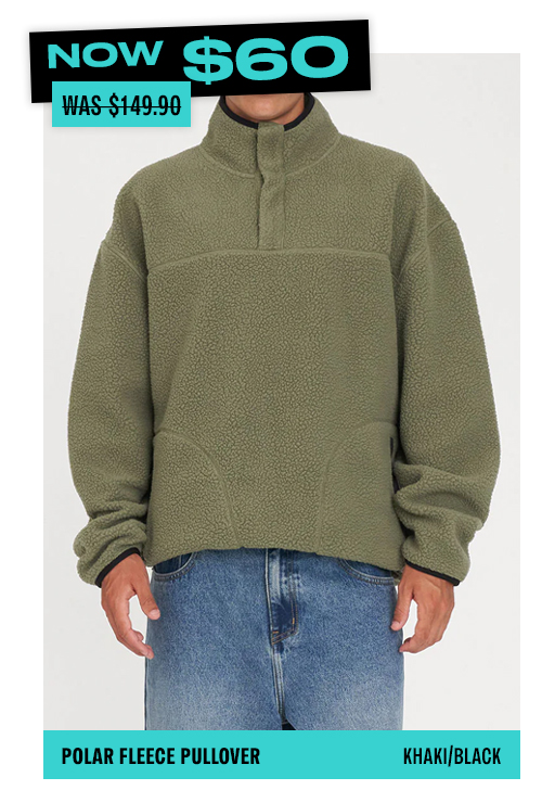 POLAR FLEECE PULLOVER KHAKI/BLACK