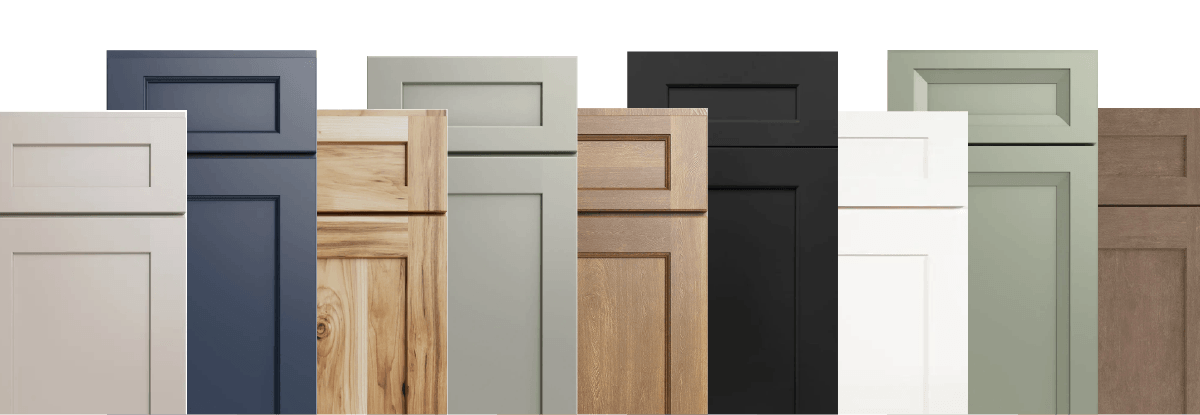Sample doors in various colors