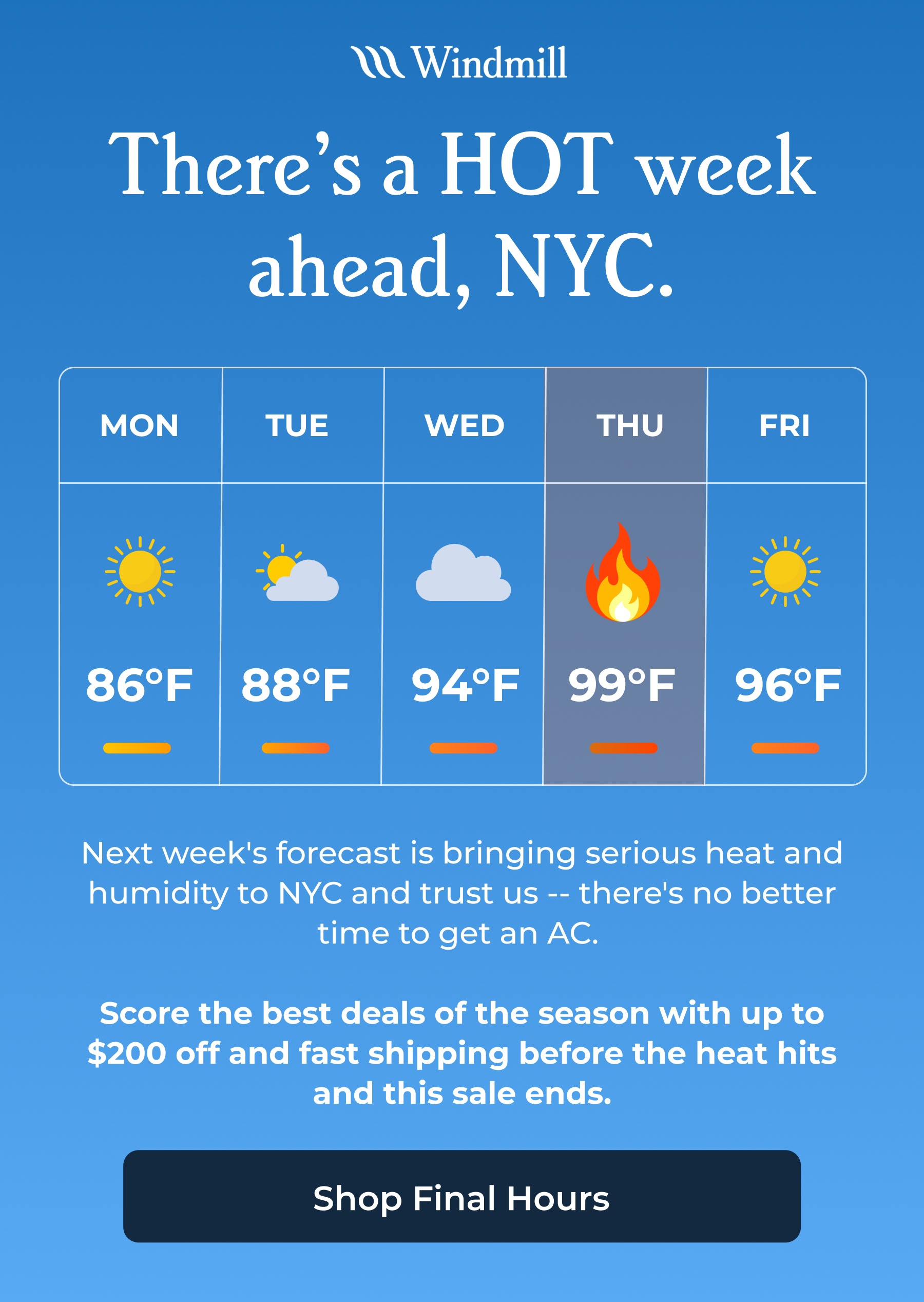 There’s a HOT week ahead, NYC. 