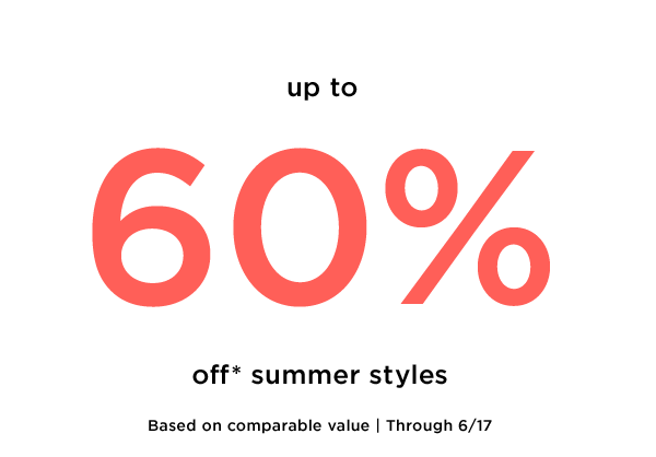 60% off summer styles
