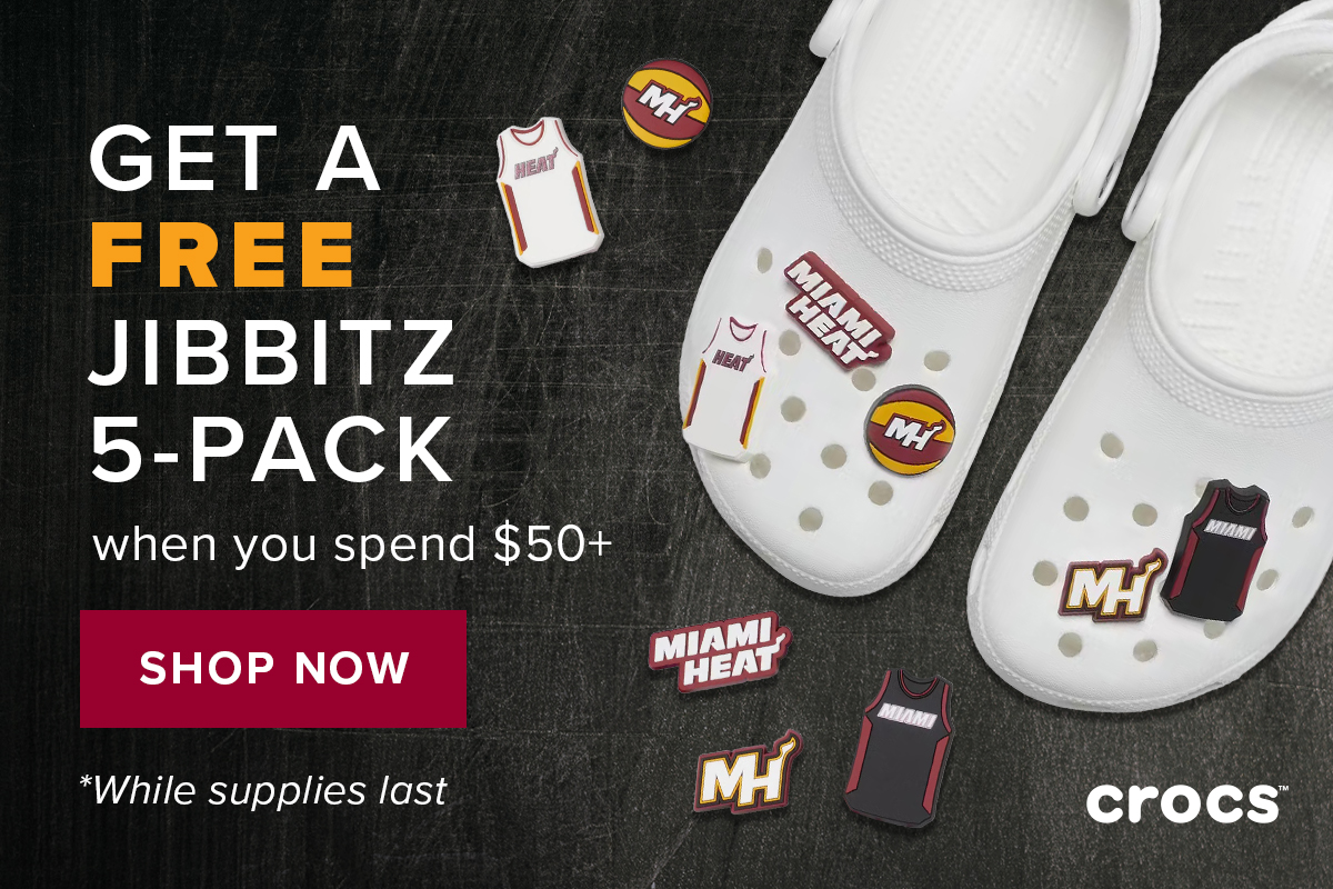 Get a free GWP Jibbitz when you spend $50+ | Shop Now