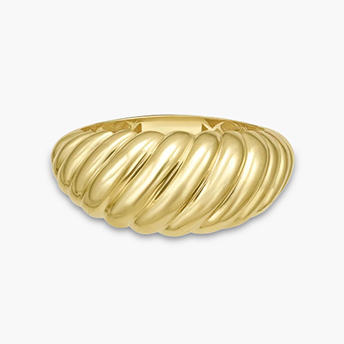 Shrimp Dome Ring in 14K Yellow Gold