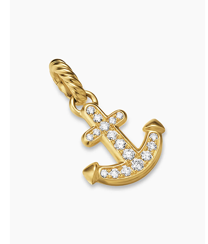 Anchor Amulet18K Yellow Gold with Diamonds, 14.5mm