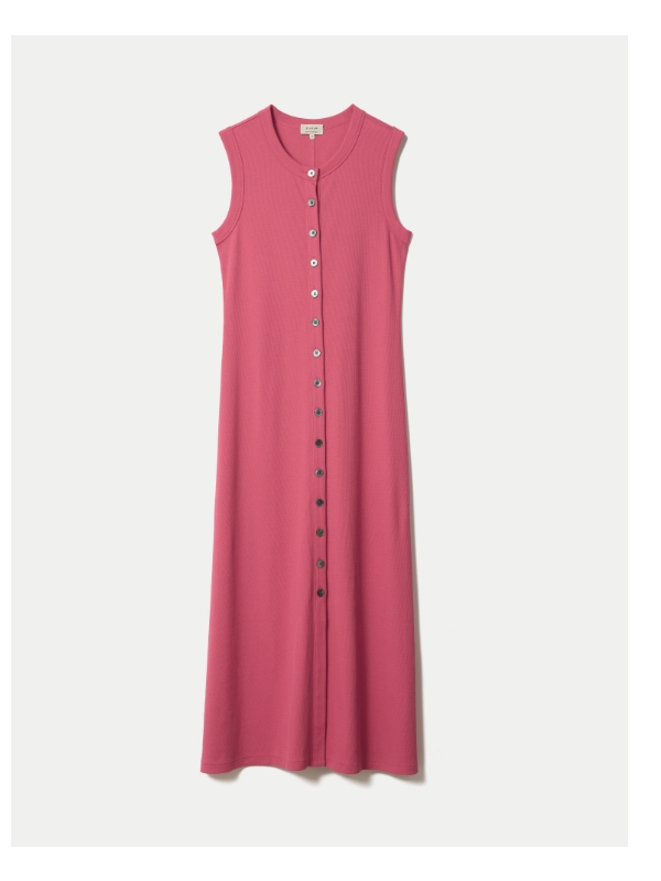 Cotton Rib Button Tank Dress