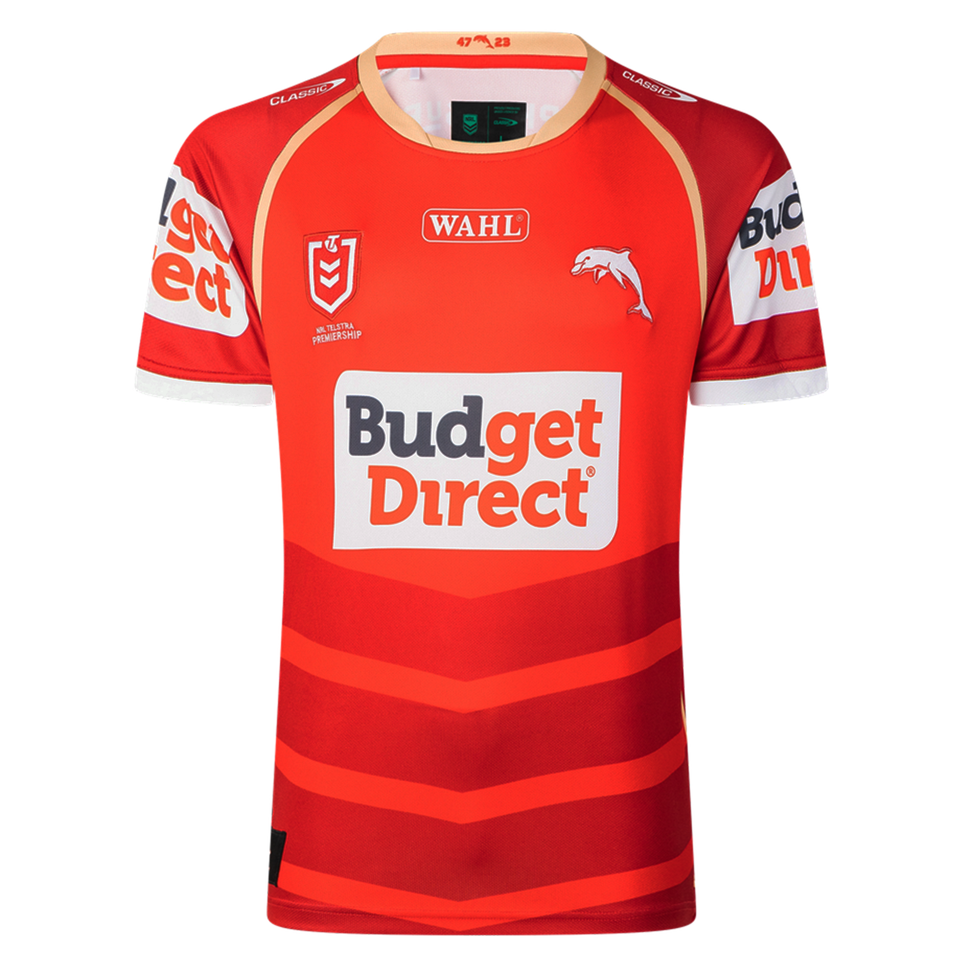 Image of Dolphins NRL 26/27 Replica Home Jersey by Classic Sportswear