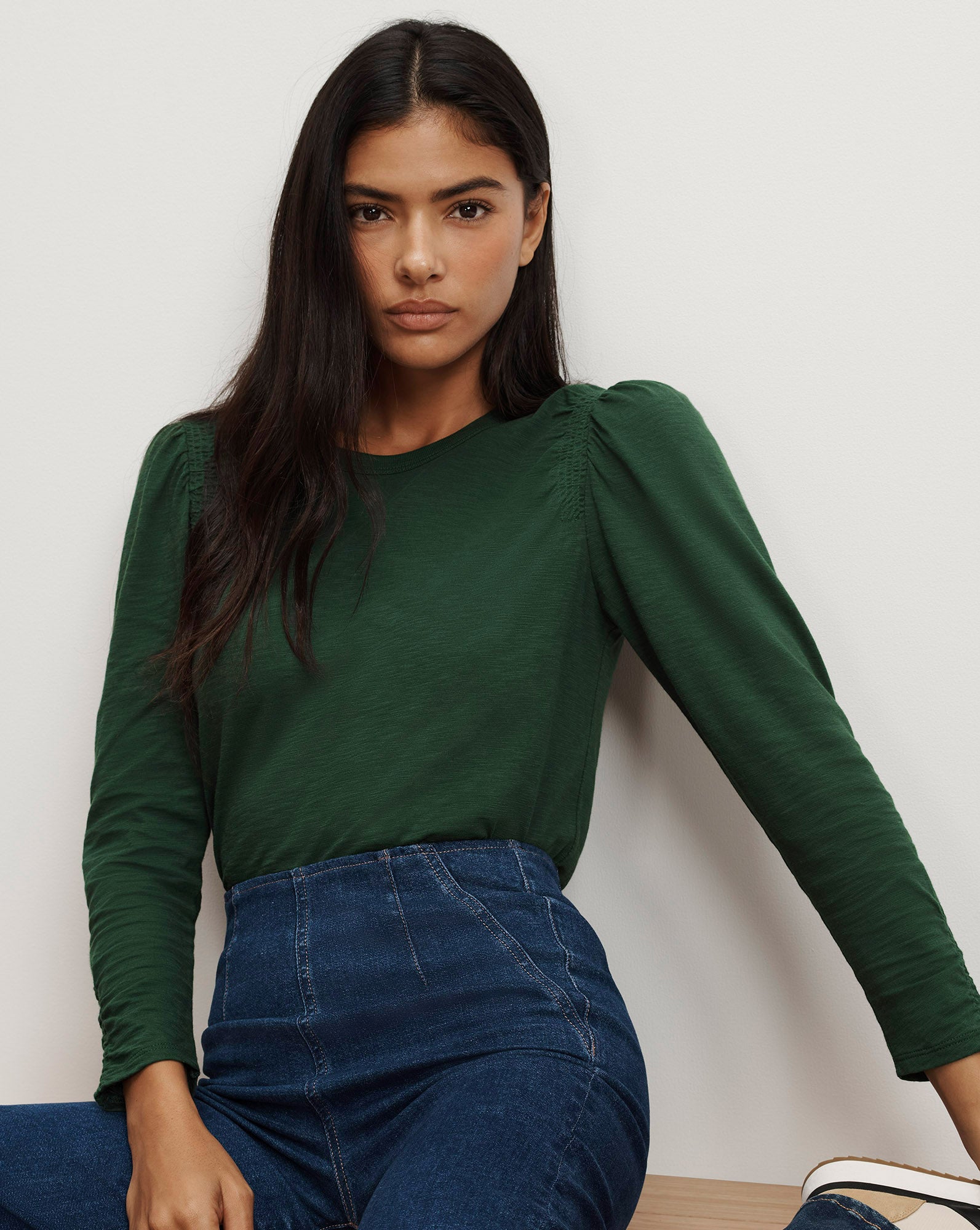 Image of Bouvet Smocked-Shoulder T-Shirt