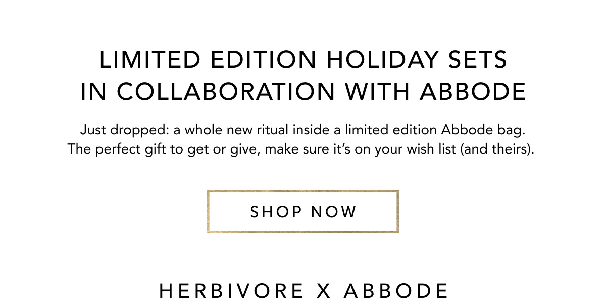 Shop holiday sets inside a limited edition Abbode Bags